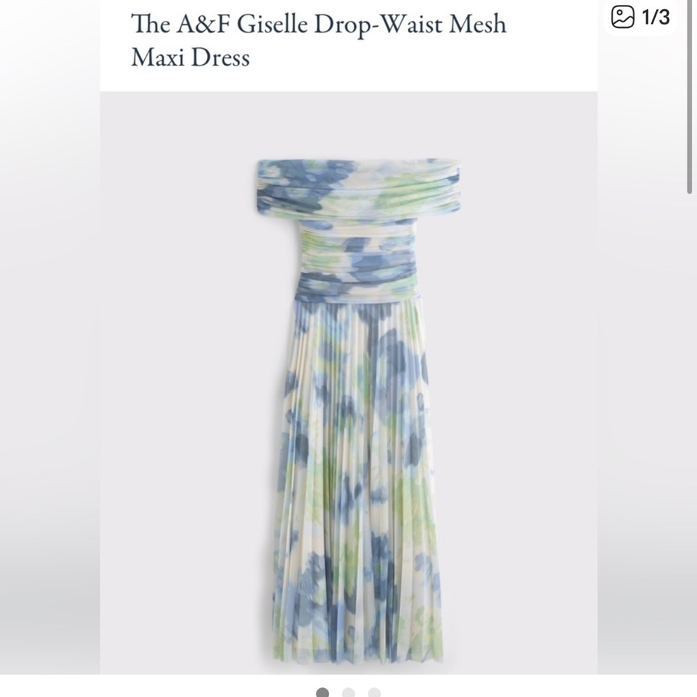 Abercrombie Giselle Blue and Green Mesh Maxi Dress size XSP